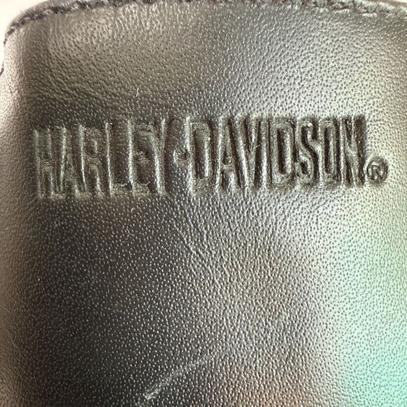 Harley Davidson Womens Leather High Heel Riding Flame Boots Sz 9M Black See Pics - Picture 9 of 12